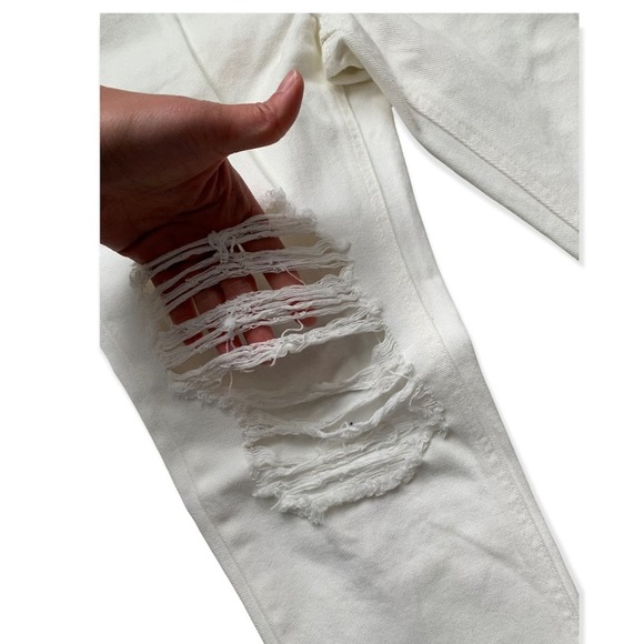 NWT AFRM Distressed White Skinny Jeans. Size 26 - Picture 4 of 7